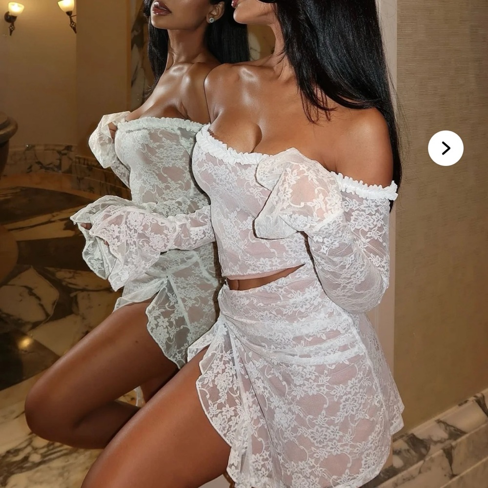 Fashion Nova White Lace Mini Dress